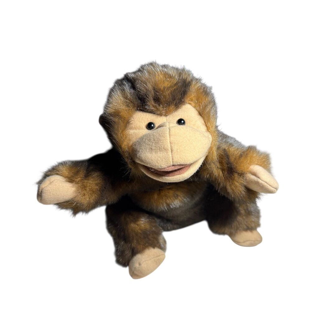 Vtg Folktales Brown Monkey Hand Puppet Plush Small Classroom Storytime Nursery